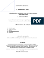 Formato Plan de Negocios