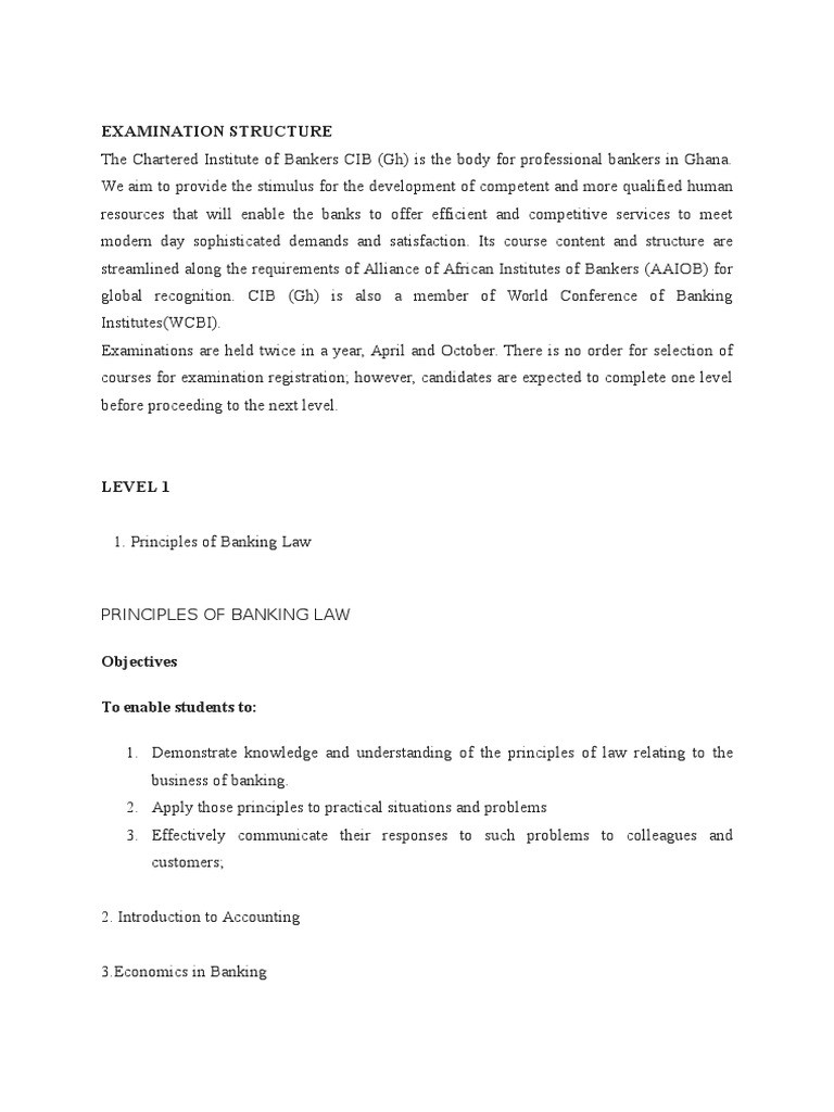 Cib Courses Financial Statement Banks