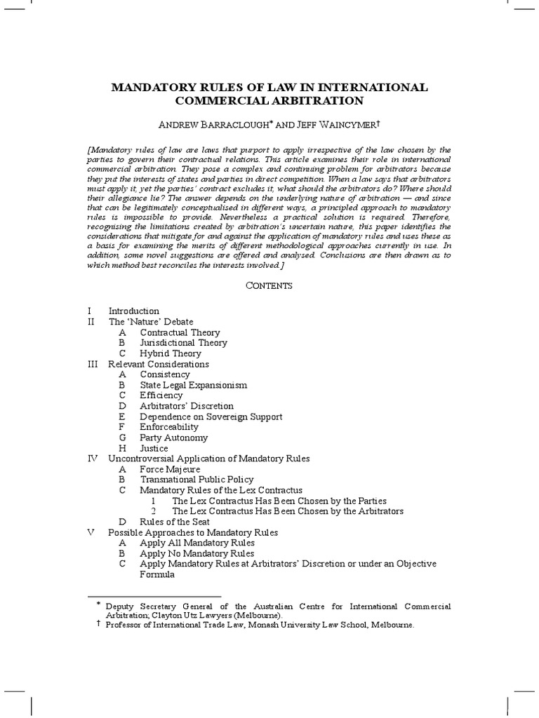Law in International Commercial Arbitration | PDF | Arbitration ...