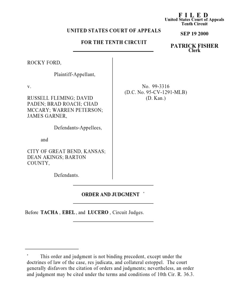 Ford v. Fleming, 10th Cir. (2000) PDF Summary Judgment Punitive