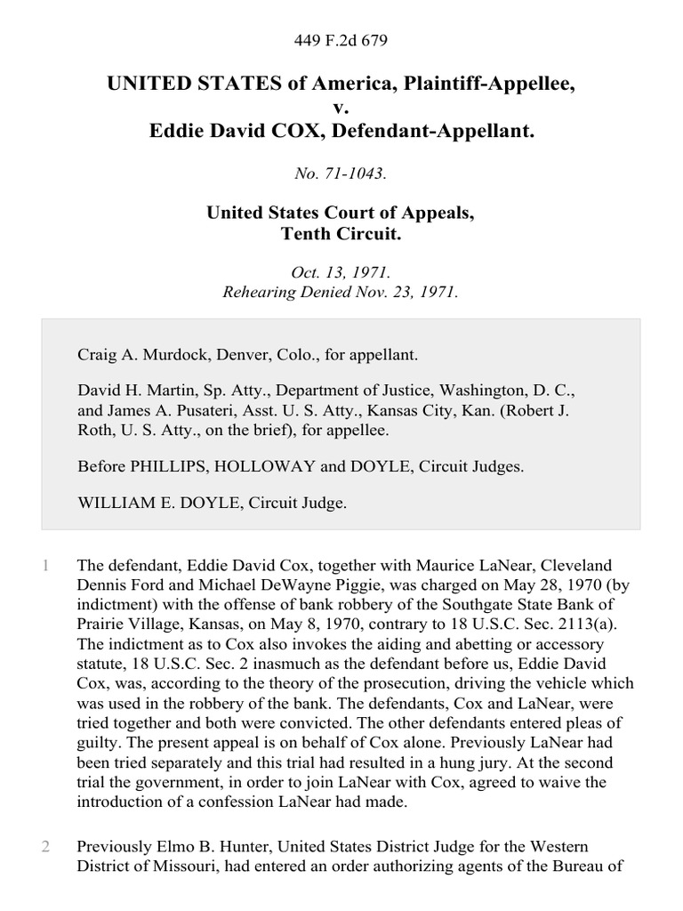 Appeal on Wiretap Evidence in Bank Robbery | PDF | Search And Seizure ...