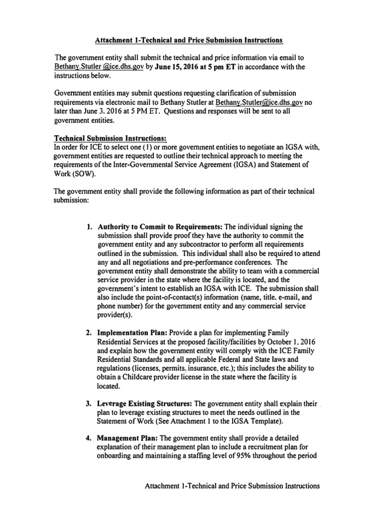 Technical Price Submission Instructions Wage Employee Benefits