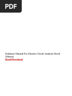 Download Solutions Manual for Electric Circuit Analysis David Johnson by VentasVentas SN318419623 doc pdf