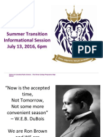 Summer Transition Informational Session 2016