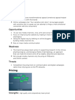 Communication: Strengths:: Pricing