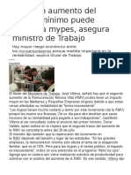 Segundo Aumento Del Salario Mínimo Puede Afectar A Mypes