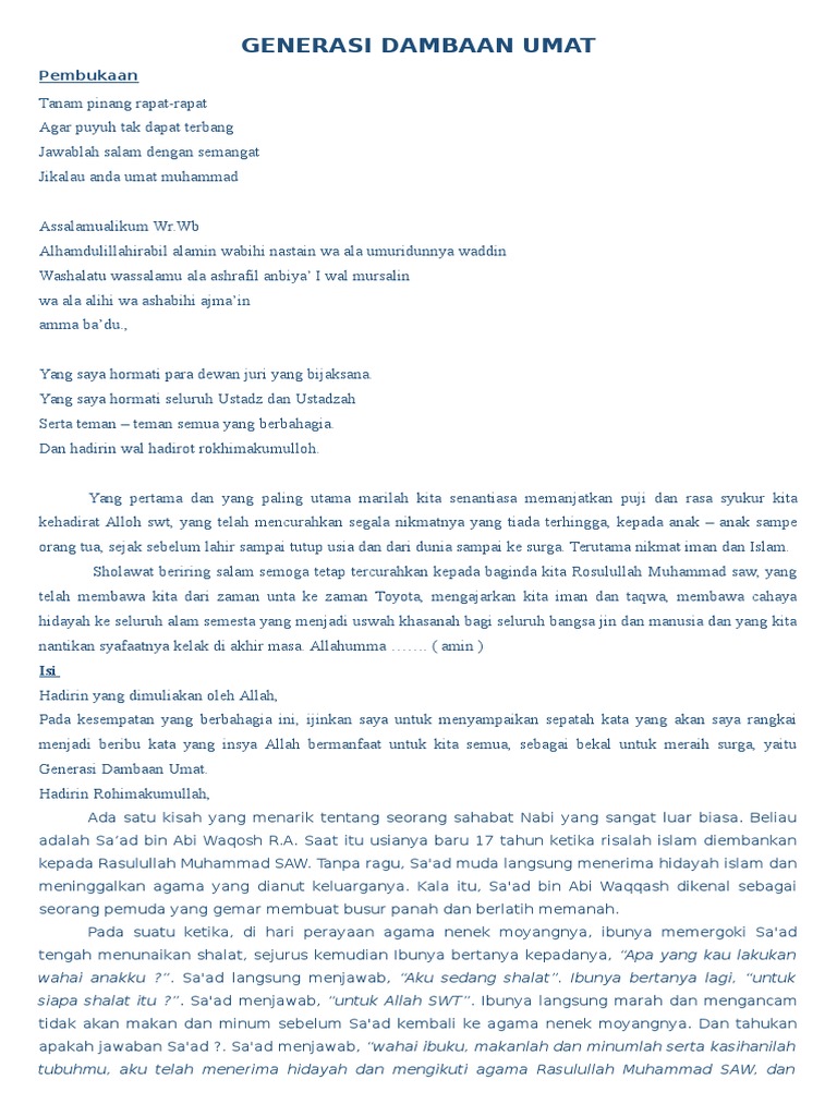 Generasi Dambaan Umat Pdf