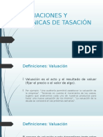 Valuaciones y Técnicas de Tasación