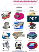 Computer Parts Esl Vocabulary Matching Exercise Worksheet