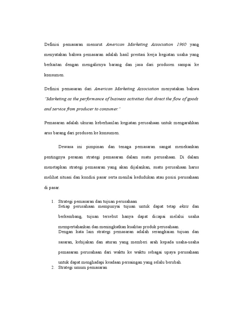 Definisi Pemasaran Menurut American Marketing Association 