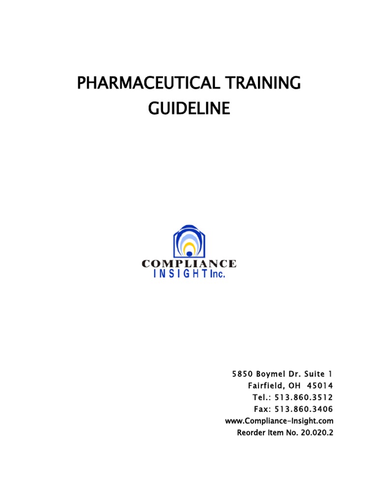 Pharmaceutical Training Guideline PDF | PDF