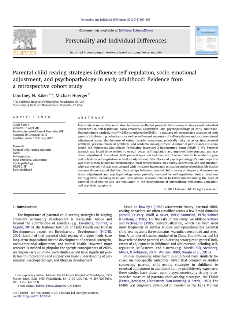 Parental Child-Rearing Strategies | PDF