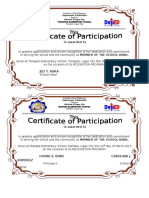 Is Awarded To: Republic of The Philippines Region V Tiongson Elementary School Tiongson, Ligao City