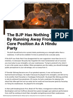 The BJP Has Nothing To Gain by Running Away From Its Core Position As A Hindu Party - Swarajya