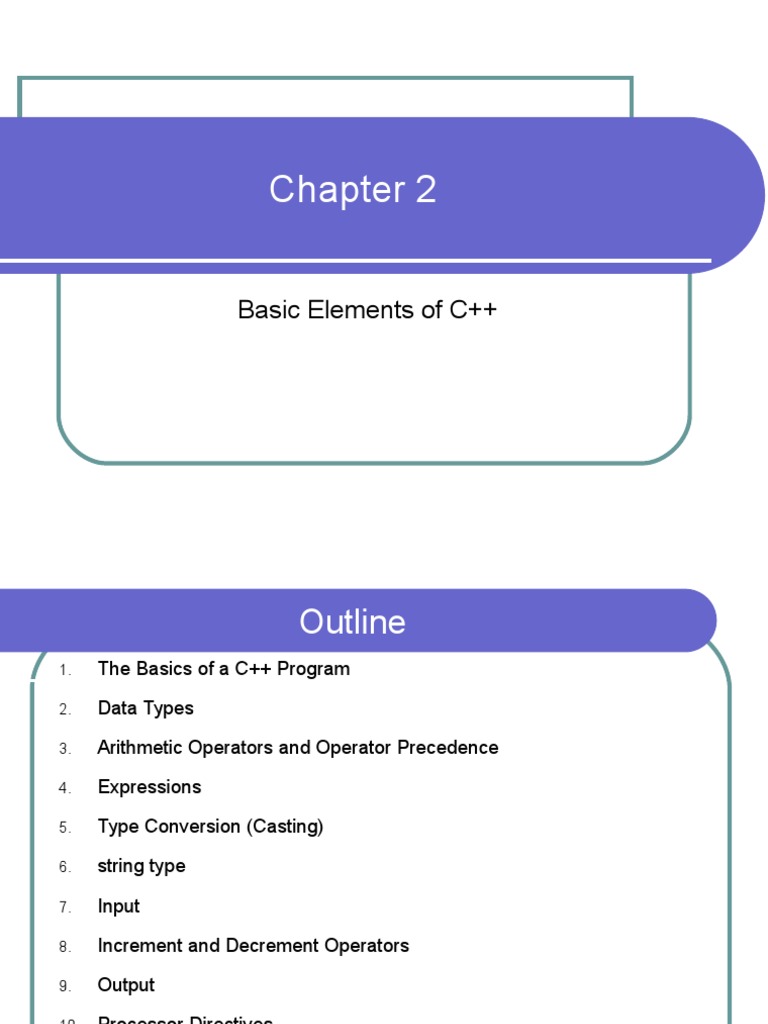 Chapter 2 Basic Elements of C++ | PDF | Data Type | Integer (Computer ...