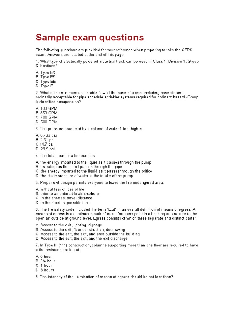 CFPS Online Tests