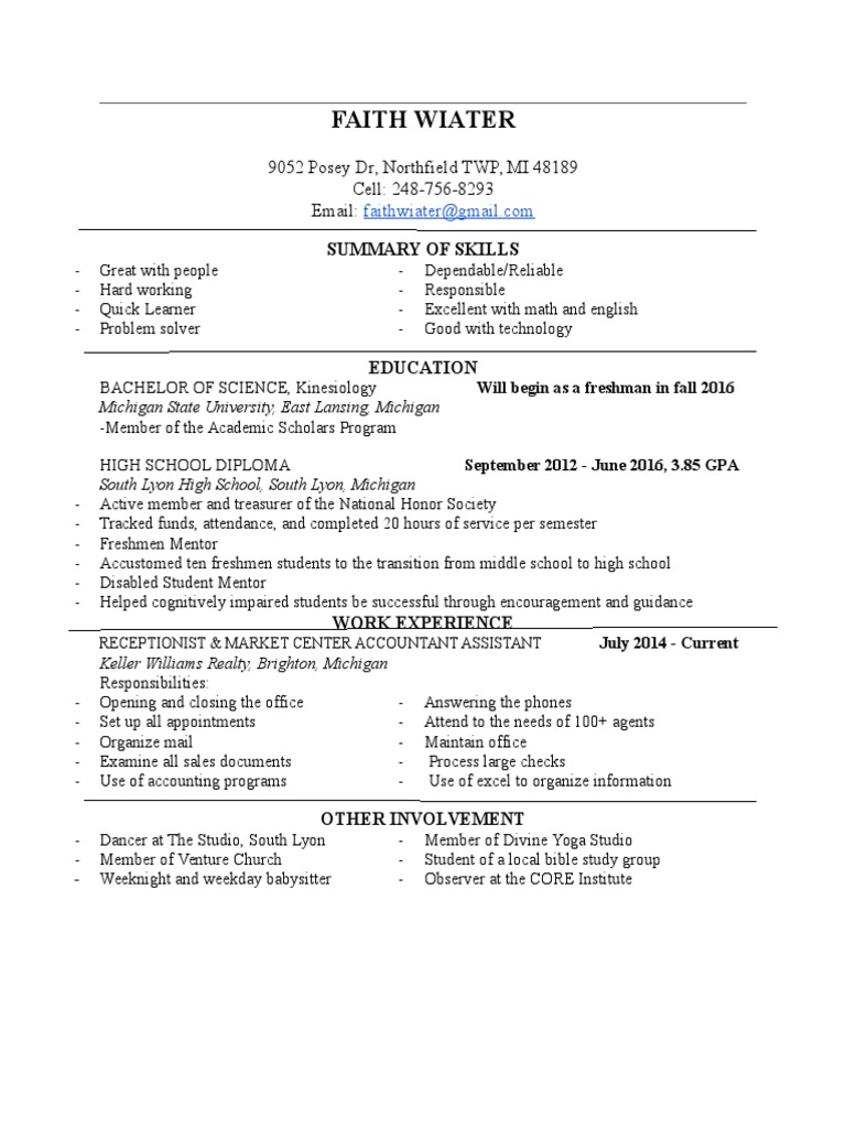 Fwresume | PDF | Career & Growth | Business