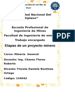 Etapas de Un Proyecto Minero: "Universidad Nacional Del Altiplano"