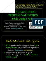 Supplementary Training Workshop On Good Manufacturing Practices (GMP)