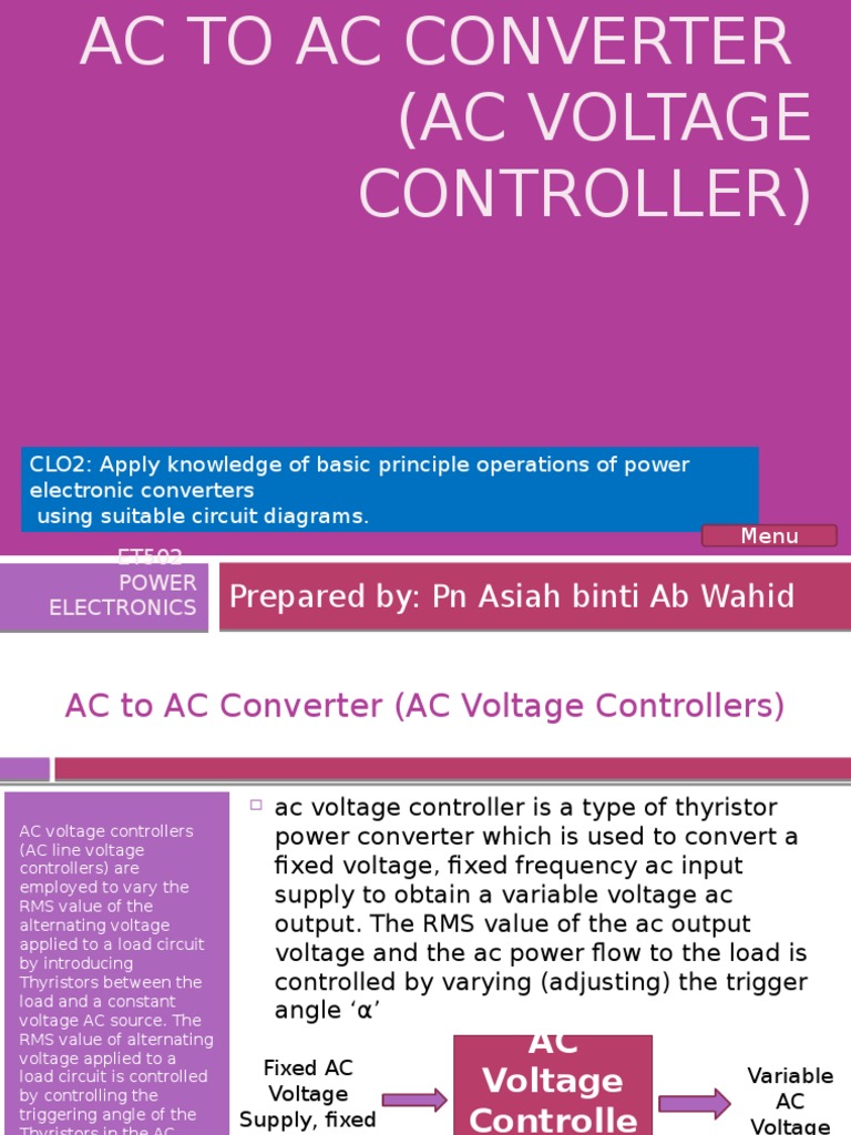 AC Voltage Controller Overview | PDF | Alternating Current | Power Inverter