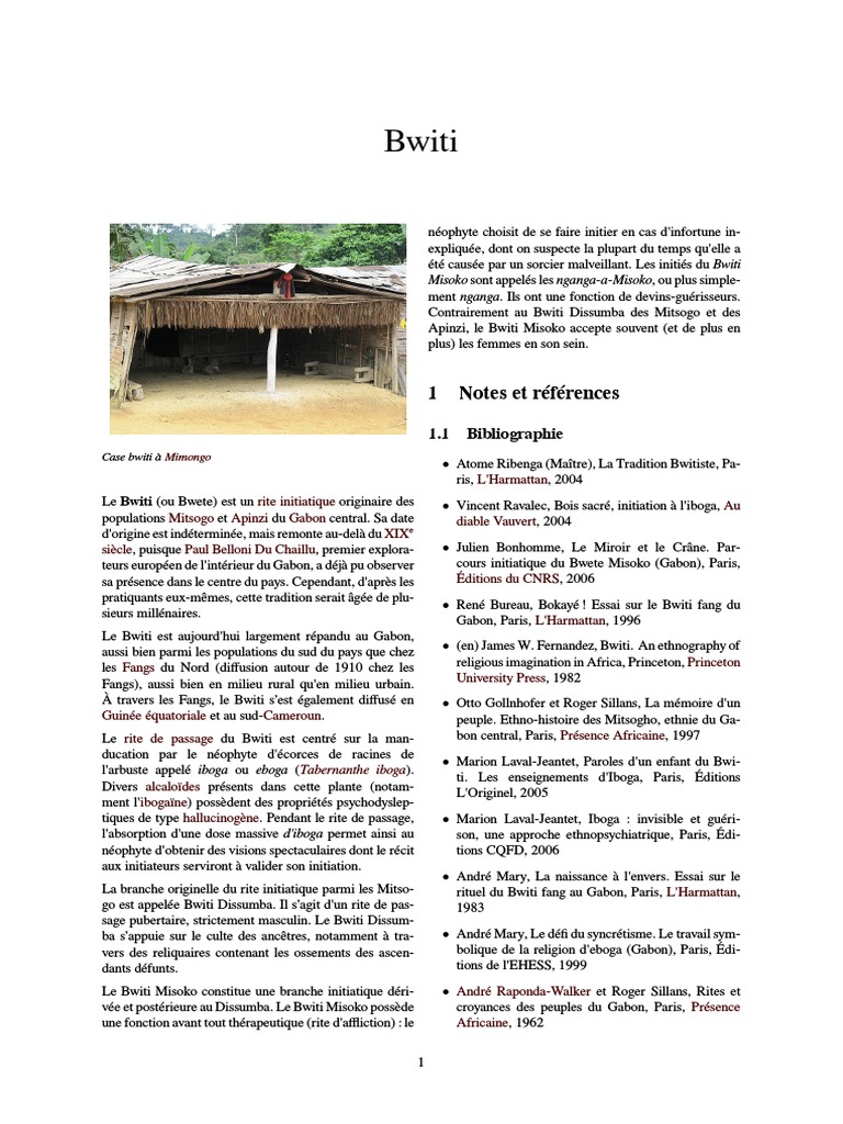 Bwiti Religion Ethnique Neoplatonisme