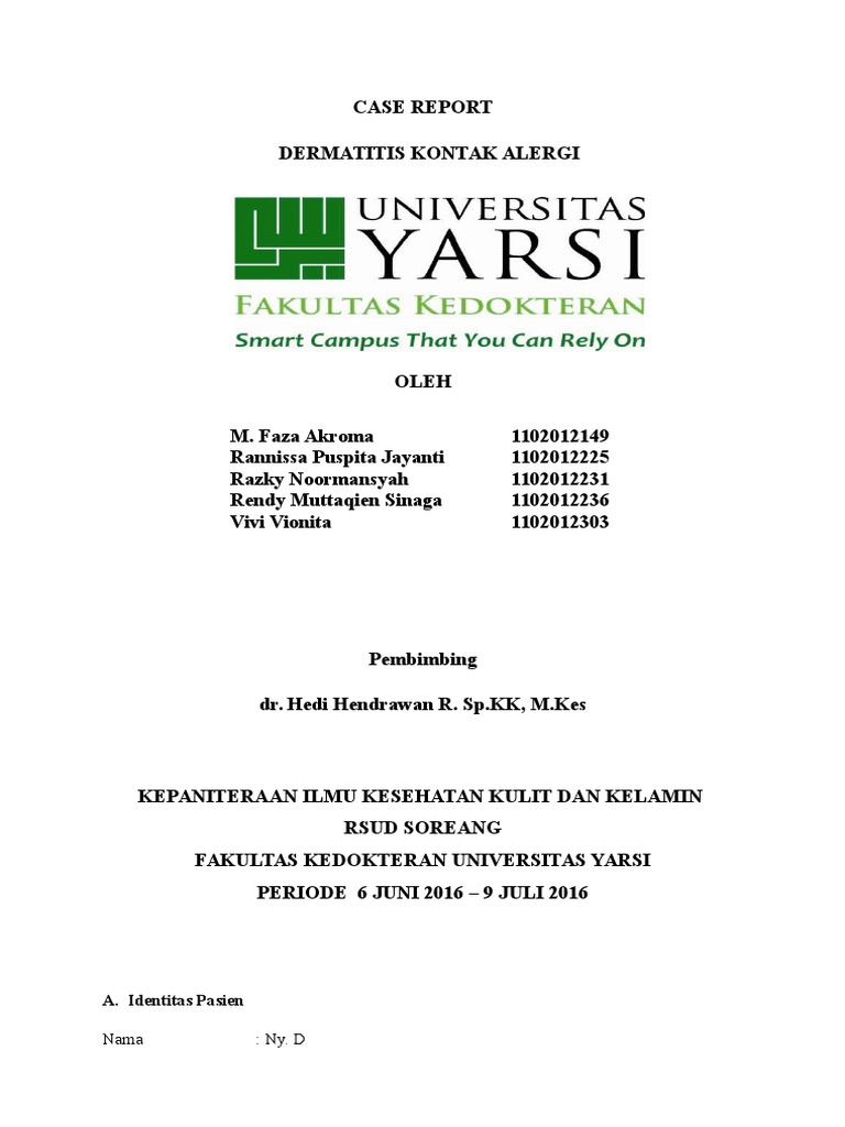 Case Report Dermatitis Kontak Alergi PDF