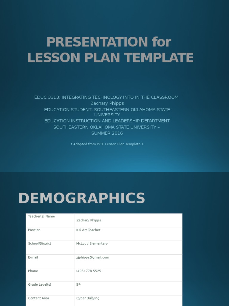 Cyber Bullying Lesson Plan Template | PDF | Cyberbullying | Lesson Plan
