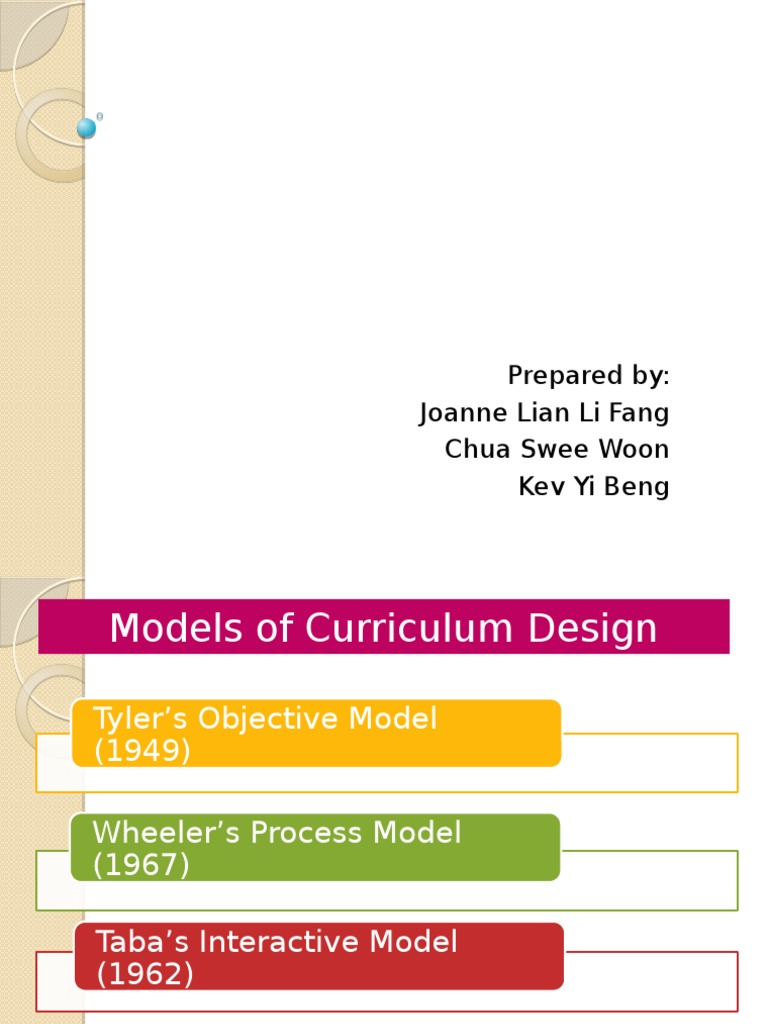 Models of Curriculum Design | PDF | Curriculum | Learning