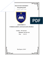 Assignment 2 Understanding and Managing People: Thai Nguyen University International School