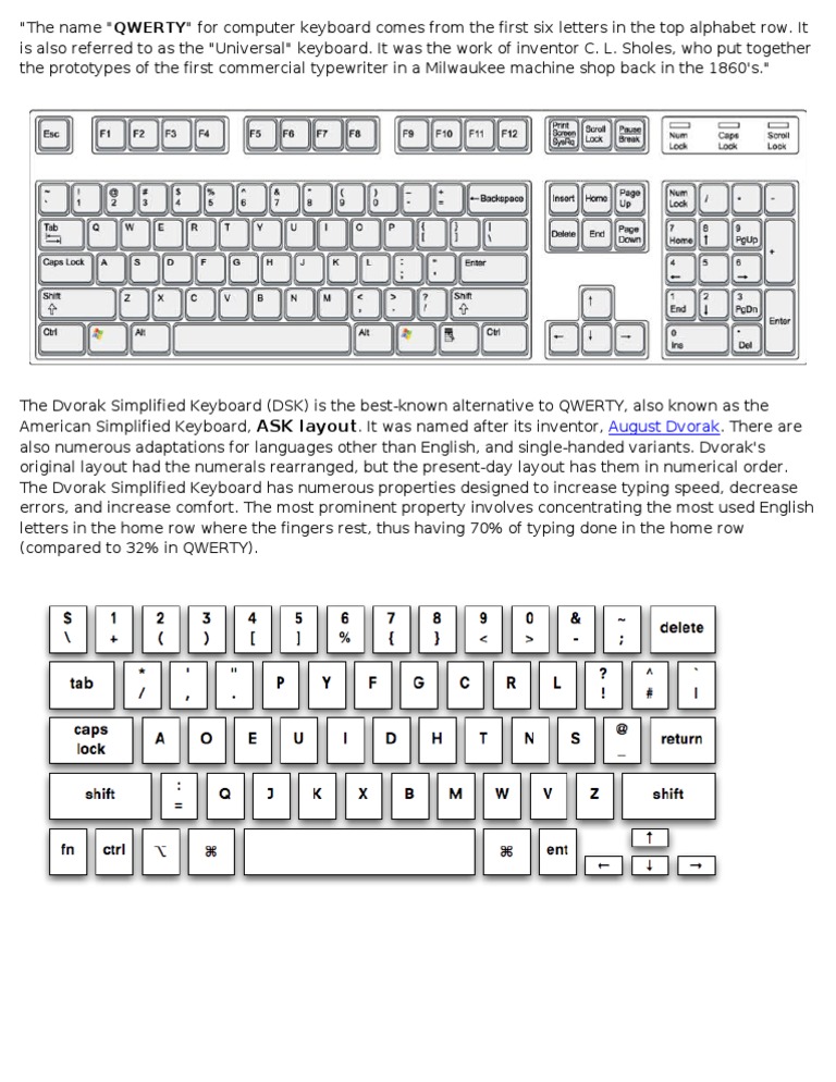 QWERTY vs. Dvorak Keyboard Layouts | PDF | Language Arts & Discipline ...