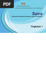 DSKP KSSM Sains Tingkatan 1 PDF