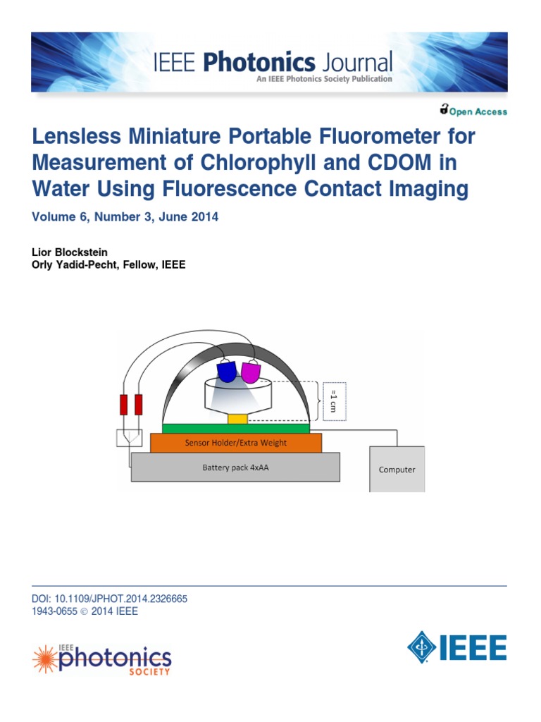 Lensless Miniature Portable Fluorometer for. Measurement of Chlorophyll