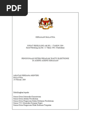 Spa012004 Pekeliling Perakam Waktu Pdf Pdf