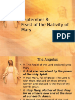 September 8: Feast of The Nativity of Mary