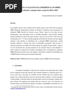 RELATO AVALIATIVO DA EXPERIÊNCIA NO PIBID - Cristiane em pdf.pdf