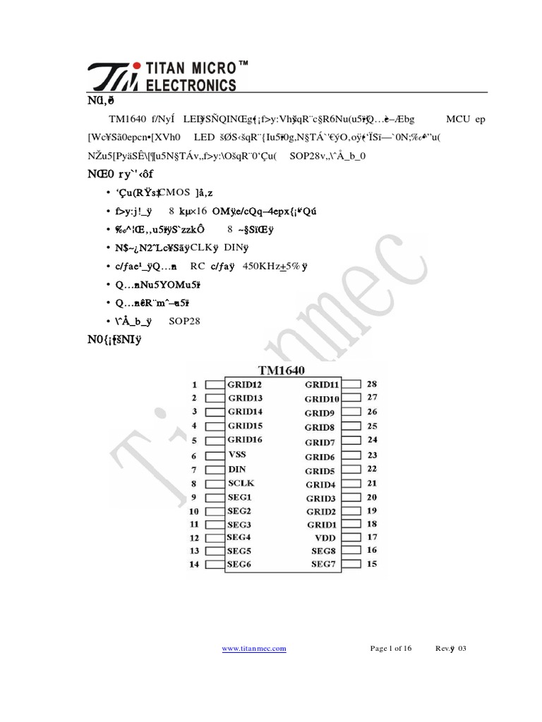 TM1640 PDF | PDF