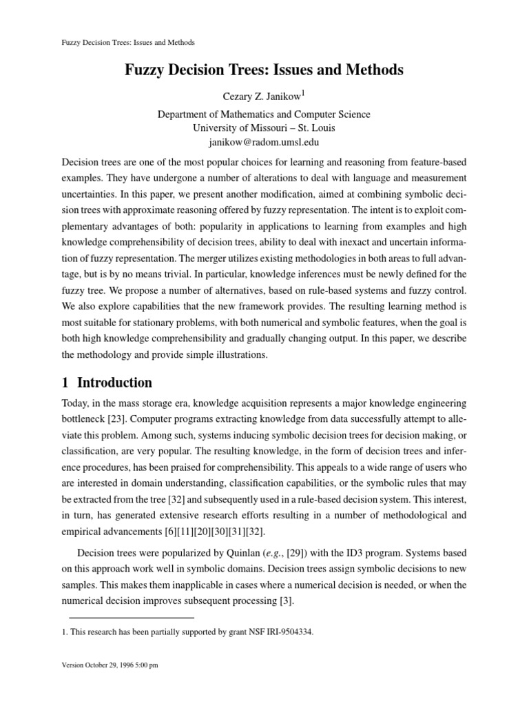 Fuzzy Decision Trees Explained | PDF