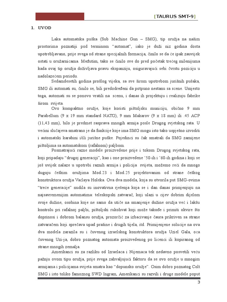 Taurus SMT9 Završni Rad | PDF