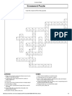 Crossword Puzzle: Use The Clues To Fill in The Puzzle