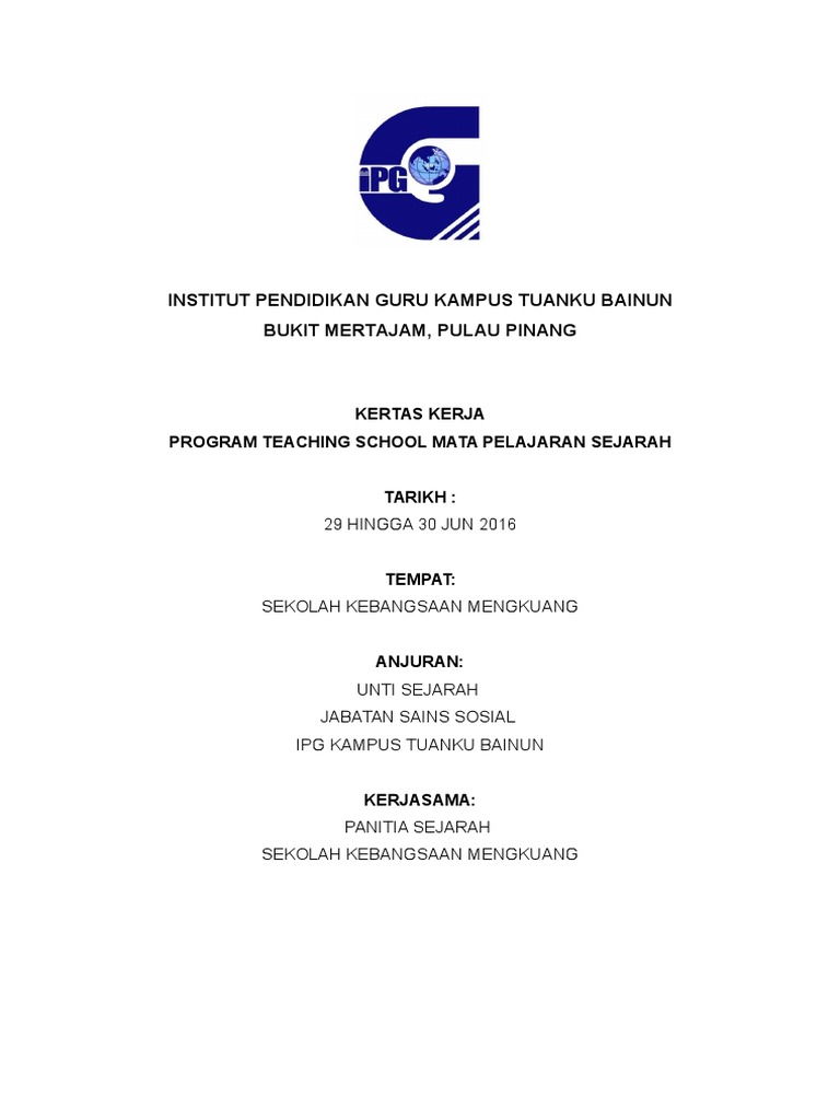 Kertas Kerja Program Teaching School | PDF
