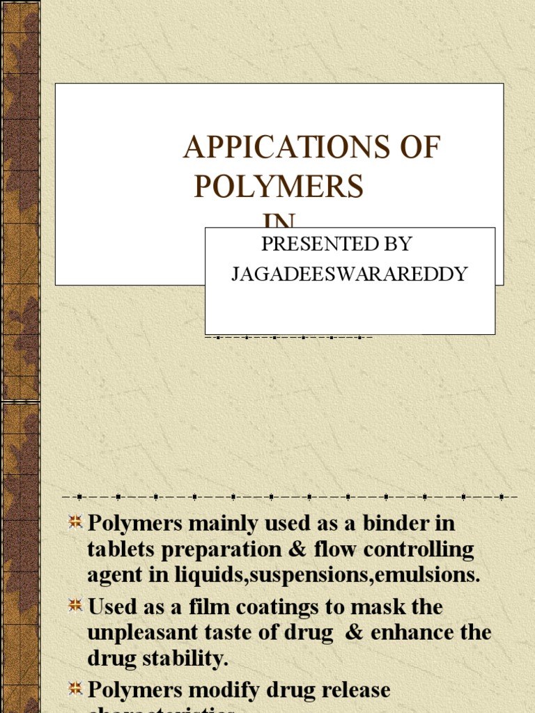 Applications of Polymers in CDDS | PDF | Materials Science | Materials