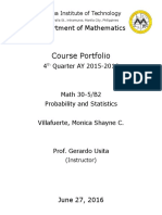 Course Portfolio: Department of Mathematics