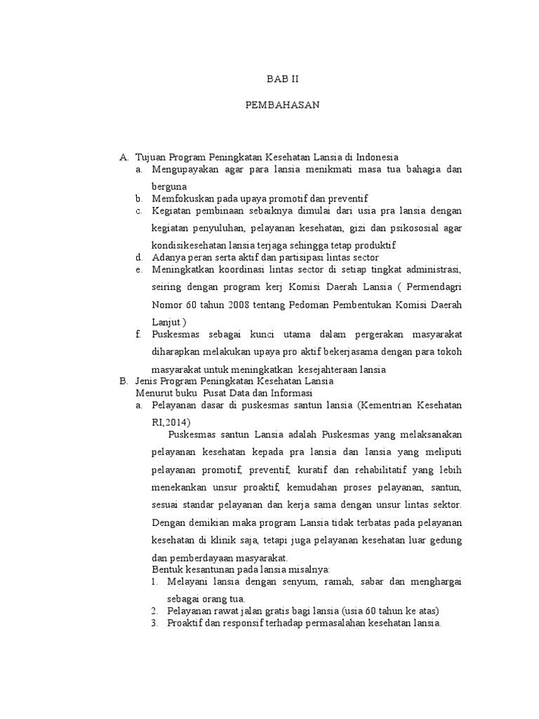 Program Masyarakat Untuk Lansia