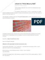 How to Estimate Ingredients for 3_ Brick Masonry Wall_ _ a Civil Engineer