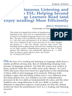 Simultaneous Listening and Reading in ESL: Helping 2nd Language Learners Read and Enjoy Reading More Efficiently by Billy Woodall