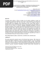 Alguns Aspectos Semânticos Da Libras - Um Estudo Do Léxico de Seus Sinais Em Suas Relações de Sinonímia, Antonímia, Homonímas, Homógrafas e Polissemia