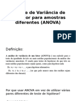 Análise de Variância de Um Fator para Amostras