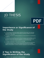 JD Thesis: Significance of The Study