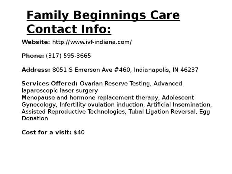 Family Beginnings Care Services in Indy | PDF | Wellness | Science ...