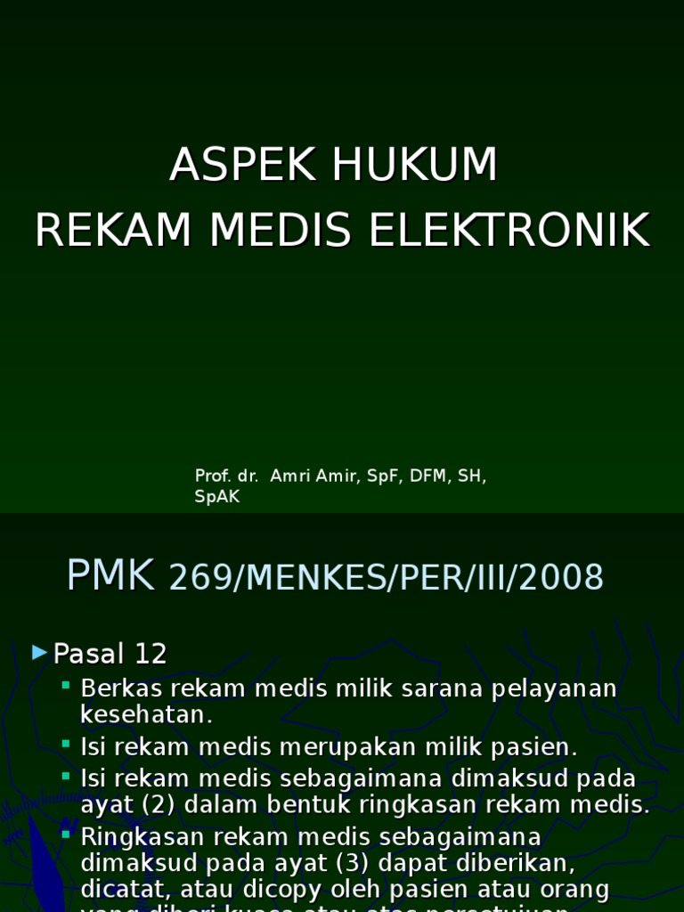 Aspek Hukum Rekam Medis Elektronik